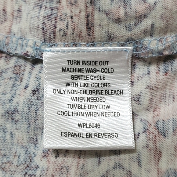 Style & Company Print Roll-tab Sleeve Button Front Shirt Top Women's 1X - Picture 11 of 11